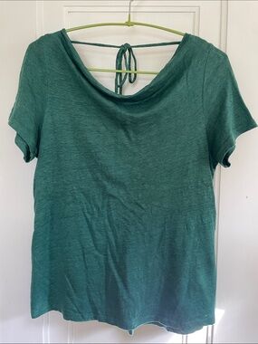 Anthropologie Maeve Women's Teal Short Sleeve Tie-Back Top